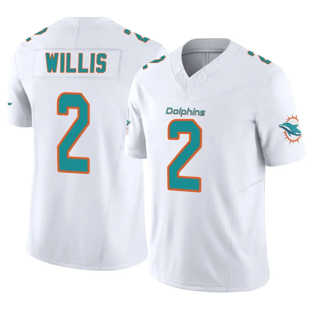 harde M.Dolphins #2 Malik Willis Player White Limited Vapor F.U.S.E. Home Game Stitched Jerseys