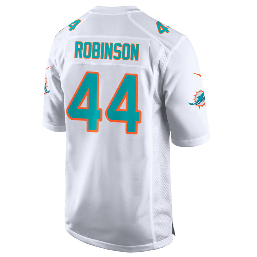 harde M.Dolphins #44 Chop Robinson Player White Home Game Stitched Jerseys