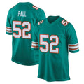 harde M.Dolphins #52 Patrick Paul Player Aqua Alternate Home Game Stitched Jerseys