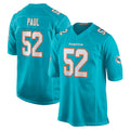 harde M.Dolphins #52 Patrick Paul Player Aqua Home Game Stitched Jerseys