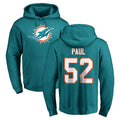 harde M.Dolphins #52 Patrick Paul Player Aqua LOGO Pullover Hoodies Limited Stitched Jerseys