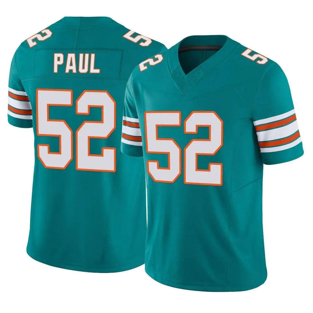harde M.Dolphins #52 Patrick Paul Player Aqua Limited Alternate Vapor F.U.S.E. Home Game Stitched Jerseys