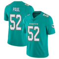 harde M.Dolphins #52 Patrick Paul Player Aqua Limited Vapor Untouchable Home Game Stitched Jerseys