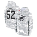 harde M.Dolphins #52 Patrick Paul Player Arctic Camo Salute to Service Hoodies Limited Game Stitched Jerseys