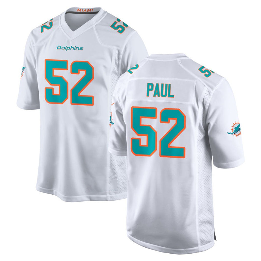 harde M.Dolphins #52 Patrick Paul Player White Limited Home Game Stitched Jerseys