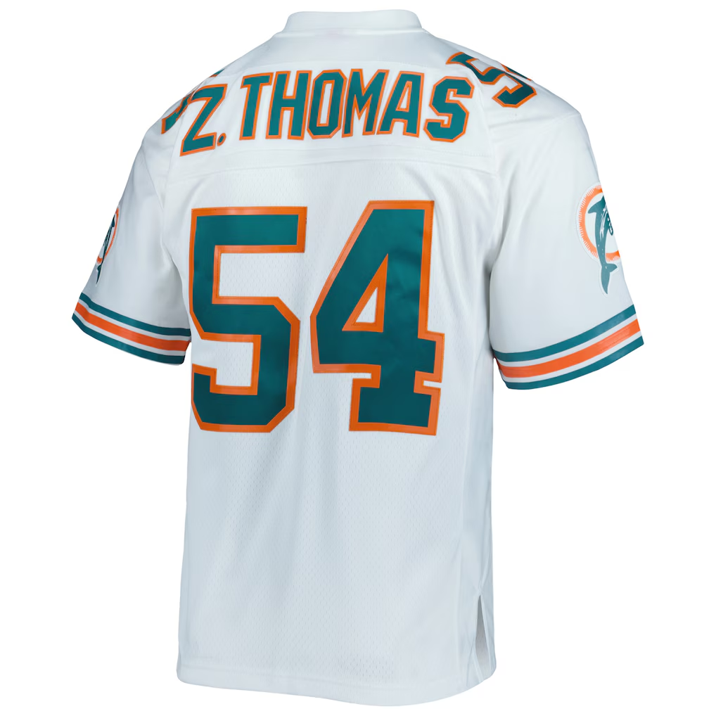 harde M.Dolphins #54 Zach Thomas Mitchell & Ness White Legacy Replica Jersey Stitched Puhic
