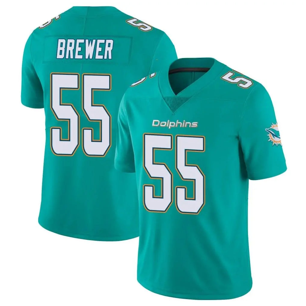 harde M.Dolphins #55 Aaron Brewer Player Aqua Limited Vapor Untouchable Home Game Stitched Jerseys