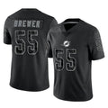 harde M.Dolphins #55 Aaron Brewer Player Black Reflective Limited Game Stitched Jerseys