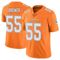 harde M.Dolphins #55 Aaron Brewer Player Orange Limited Home Game Stitched Jerseys