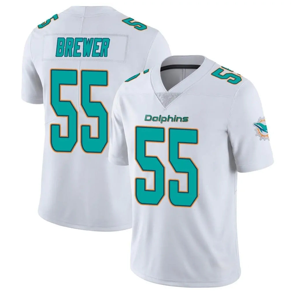 harde M.Dolphins #55 Aaron Brewer Player White Limited Vapor Untouchable Home Game Stitched Jerseys