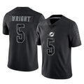 harde M.Dolphins #5 Jaylen Wright Player Black Reflective Limited Game Stitched Jerseys
