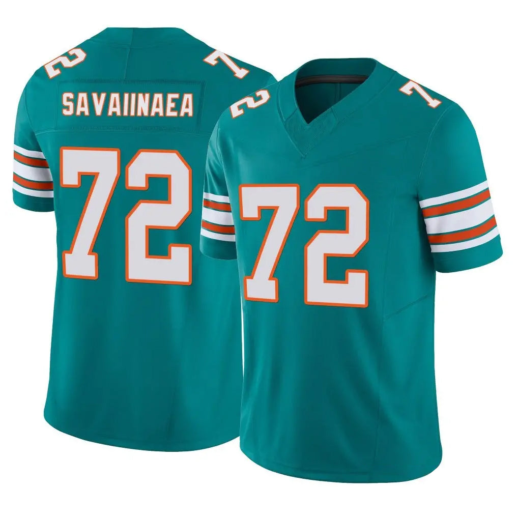 harde M.Dolphins #72 Jonah Savaiinaea Player Aqua Limited Alternate Vapor F.U.S.E. Home Game Stitched Jerseys