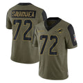 harde M.Dolphins #72 Jonah Savaiinaea Player Olive Salute To Service Limited Game Stitched Jerseys