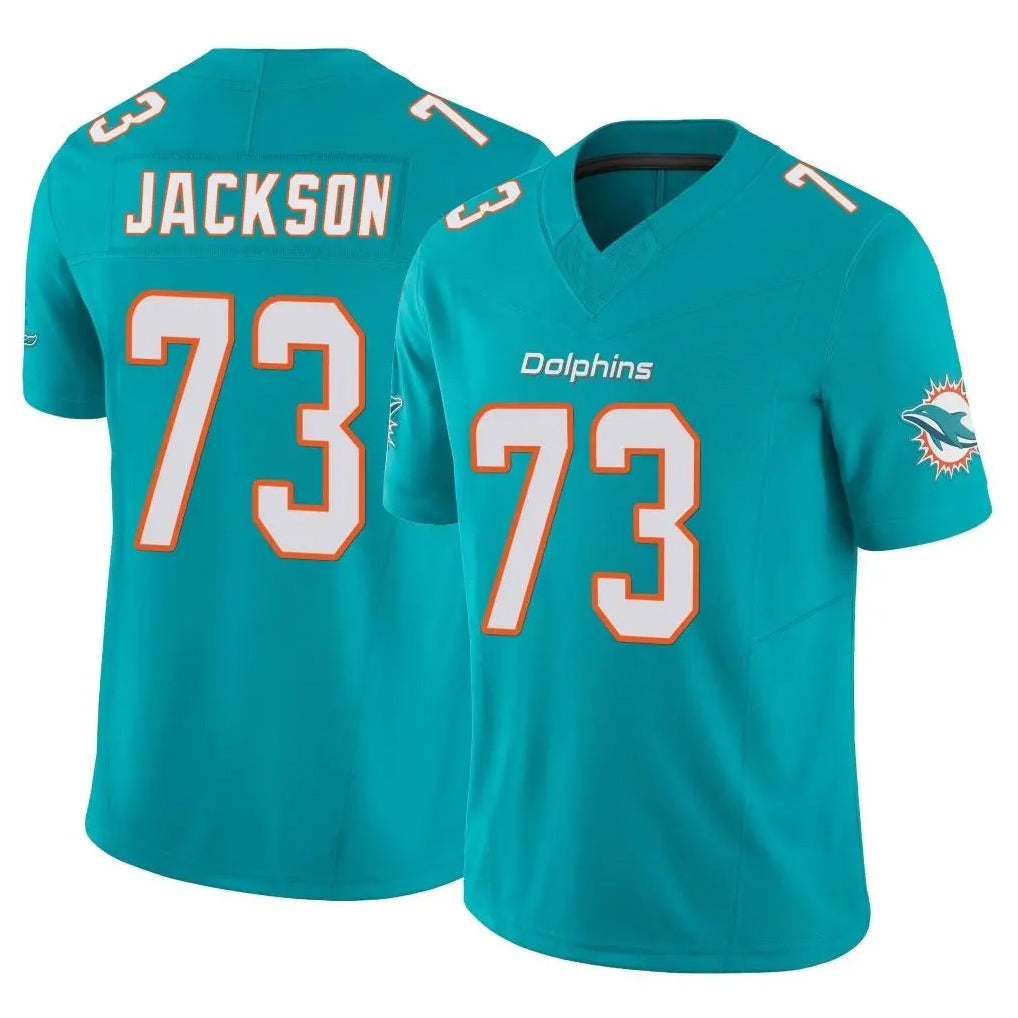 harde M.Dolphins #73 Austin Jackson Player Aqua Limited Vapor F.U.S.E. Home Game Stitched Jerseys