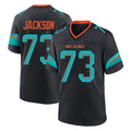 harde M.Dolphins #73 Austin Jackson Player Black Pitch Rivalries Collection Home Game Stitched Jerseys