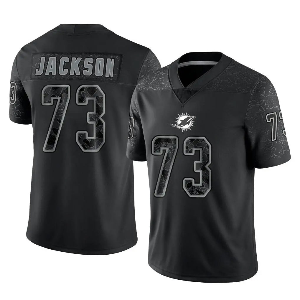 harde M.Dolphins #73 Austin Jackson Player Black Reflective Limited Game Stitched Jerseys