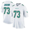 harde M.Dolphins #73 Austin Jackson Player White Home Game Stitched Jerseys