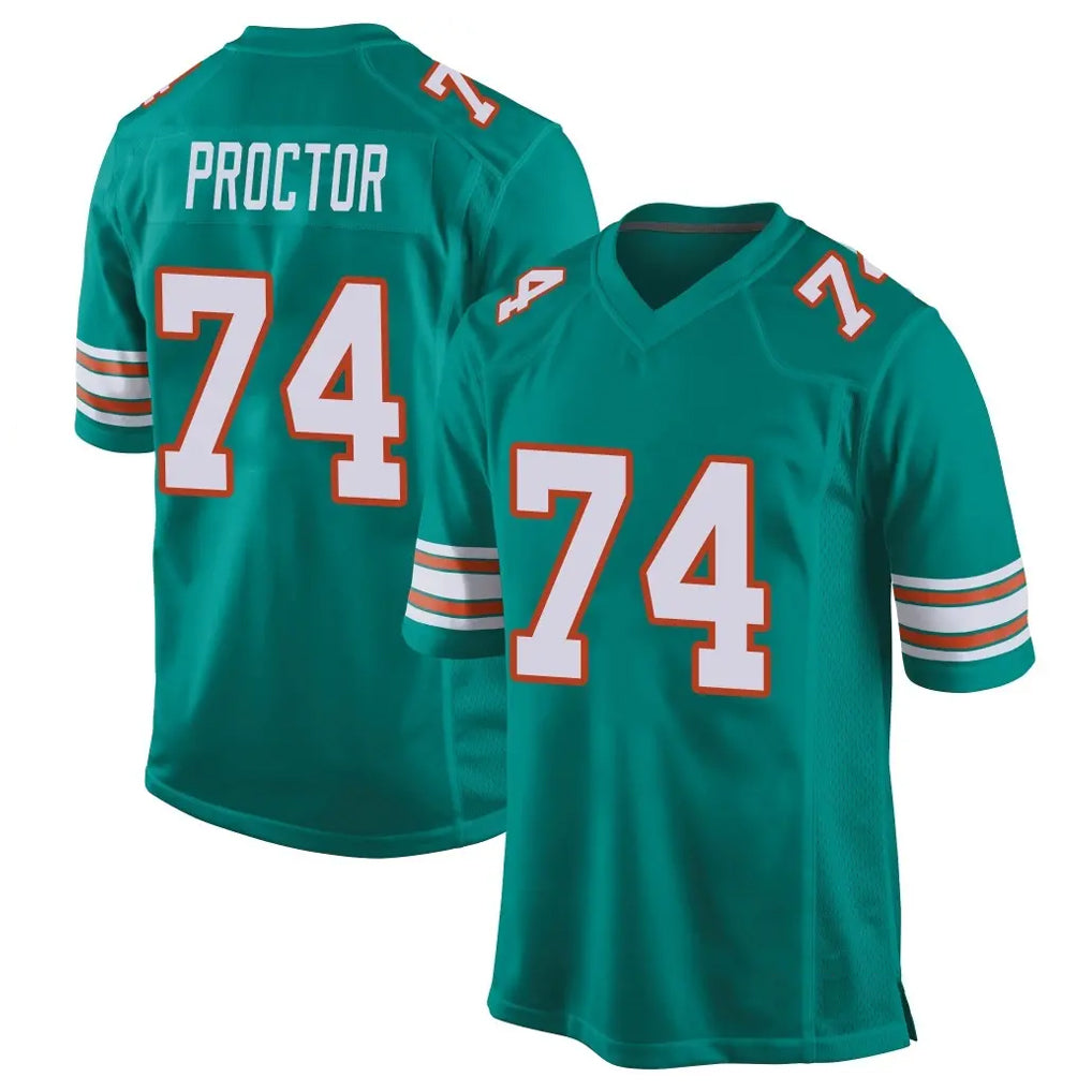 harde M.Dolphins #74 Kadyn Proctor Player Aqua Alternate Home Game Stitched Jerseys