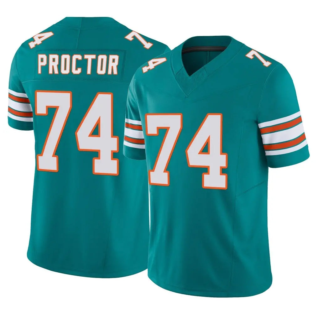harde M.Dolphins #74 Kadyn Proctor Player Aqua Limited Alternate Vapor F.U.S.E. Home Game Stitched Jerseys