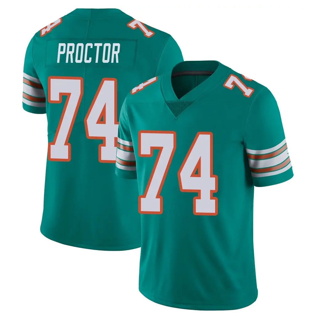 harde M.Dolphins #74 Kadyn Proctor Player Aqua Limited Alternate Vapor Untouchable Home Game Stitched Jerseys