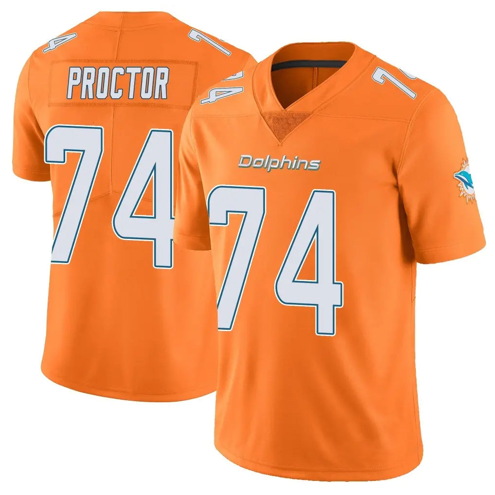harde M.Dolphins #74 Kadyn Proctor Player Orange Limited Home Game Stitched Jerseys