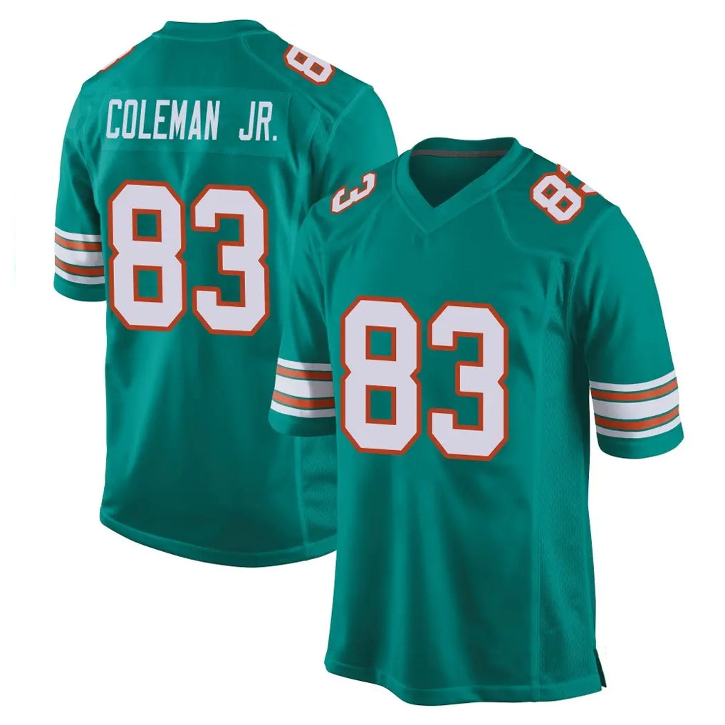 harde M.Dolphins #83 Kevin Coleman Jr. Player Aqua Alternate Home Game Stitched Jerseys