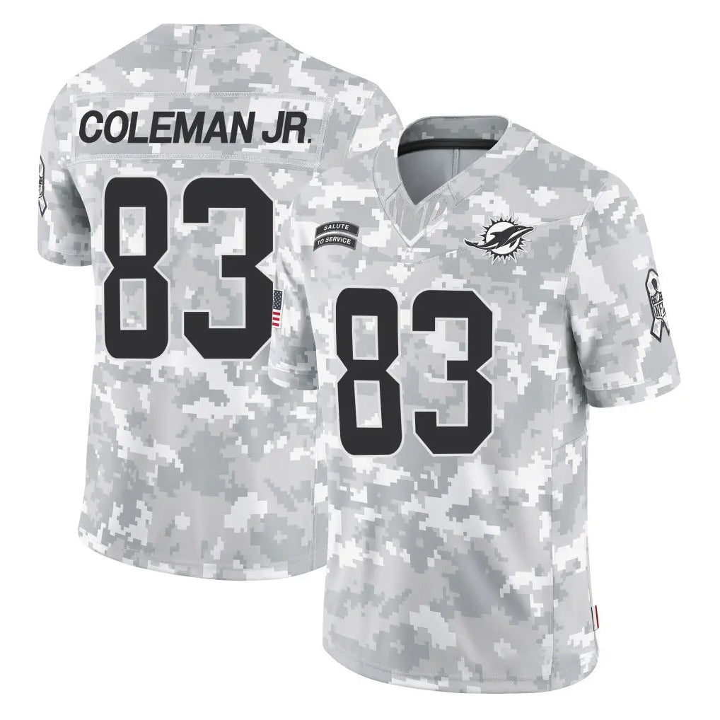 harde M.Dolphins #83 Kevin Coleman Jr. Player Arctic Camo Salute To Service Limited Game Stitched Jerseys