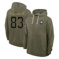 harde M.Dolphins #83 Kevin Coleman Jr. Player Olive Salute to Service Pullover Hoodies Limited Stitched Jerseys