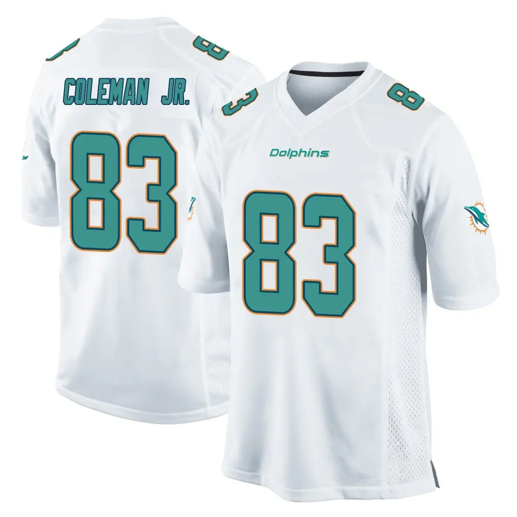harde M.Dolphins #83 Kevin Coleman Jr. Player White Home Game Stitched Jerseys