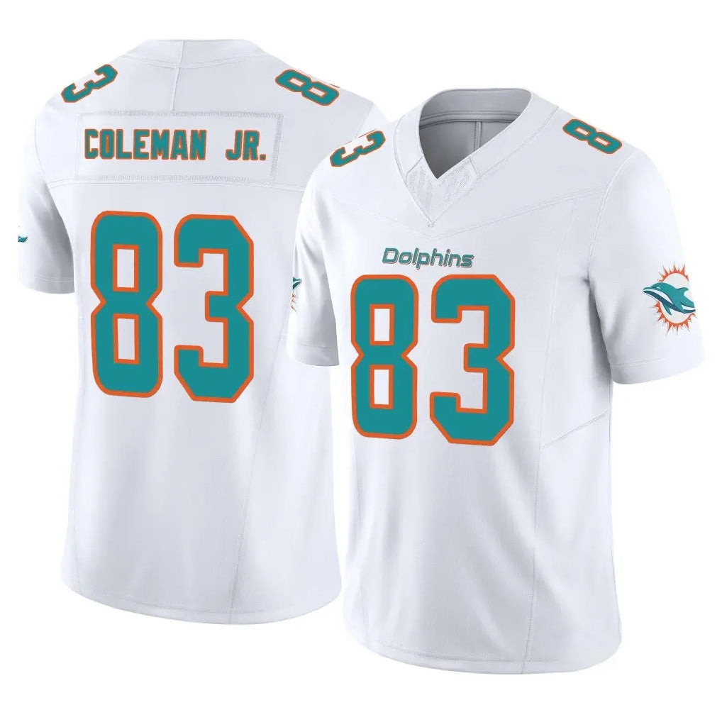 harde M.Dolphins #83 Kevin Coleman Jr. Player White Limited Vapor F.U.S.E. Home Game Stitched Jerseys