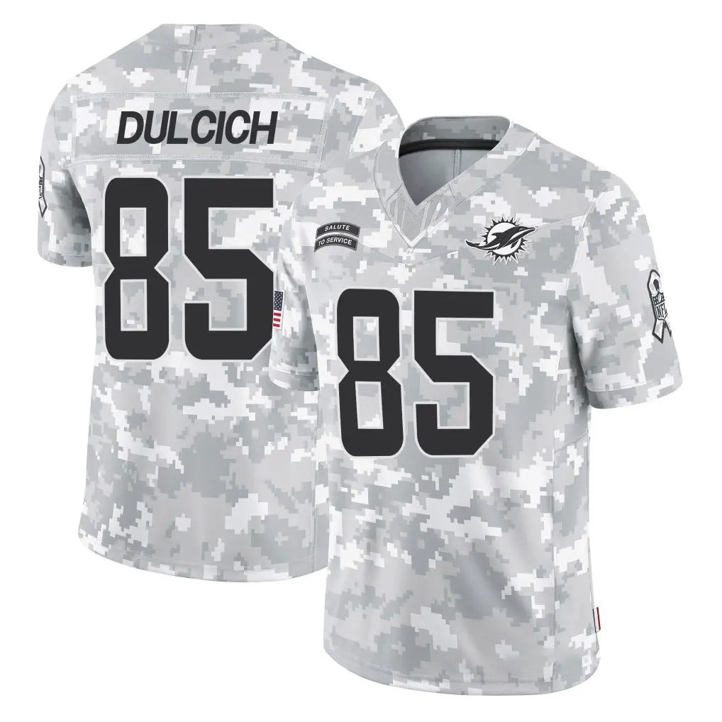 harde M.Dolphins #85 Greg Dulcich Player Arctic Camo Salute To Service Limited Game Stitched Jerseys