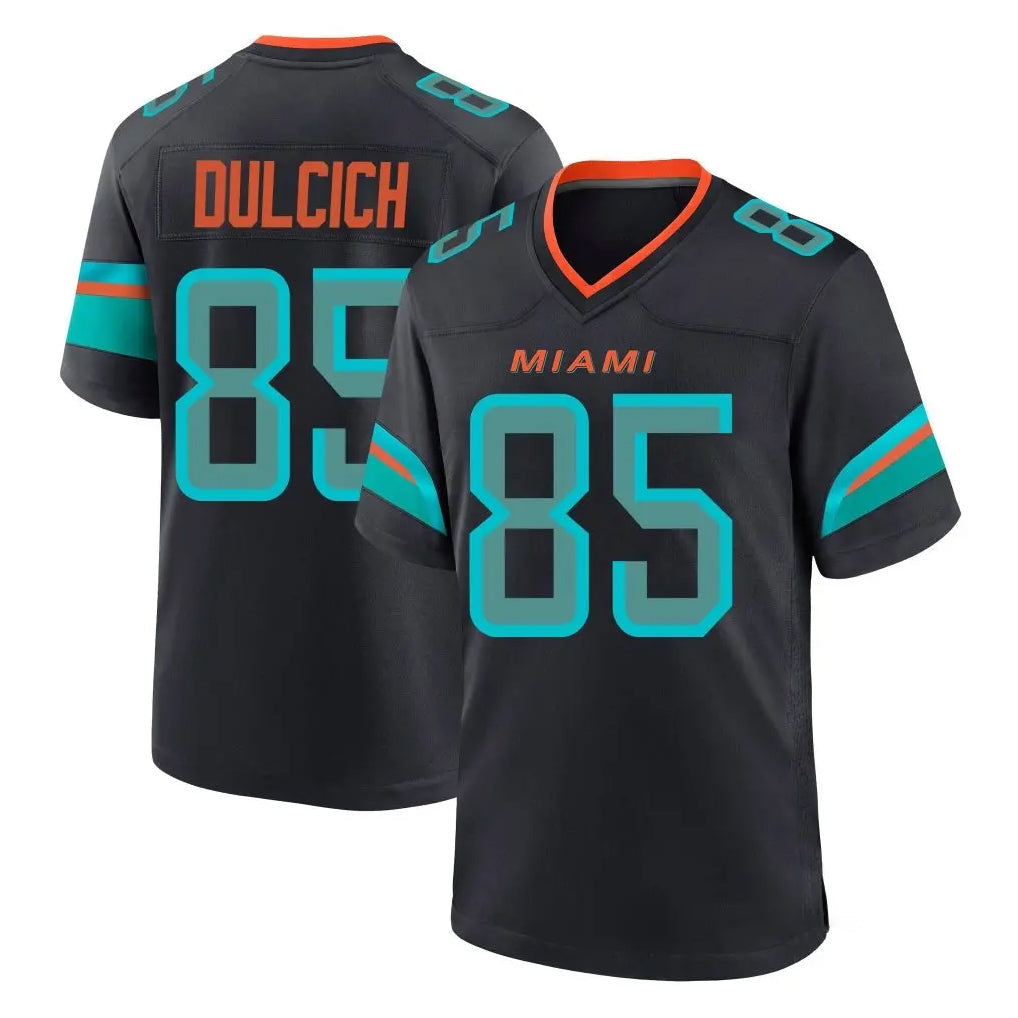harde M.Dolphins #85 Greg Dulcich Player Black Pitch Rivalries Collection Home Game Stitched Jerseys