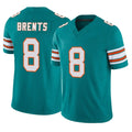 harde M.Dolphins #8 JuJu Brents Player Aqua Limited Alternate Vapor F.U.S.E. Home Game Stitched Jerseys