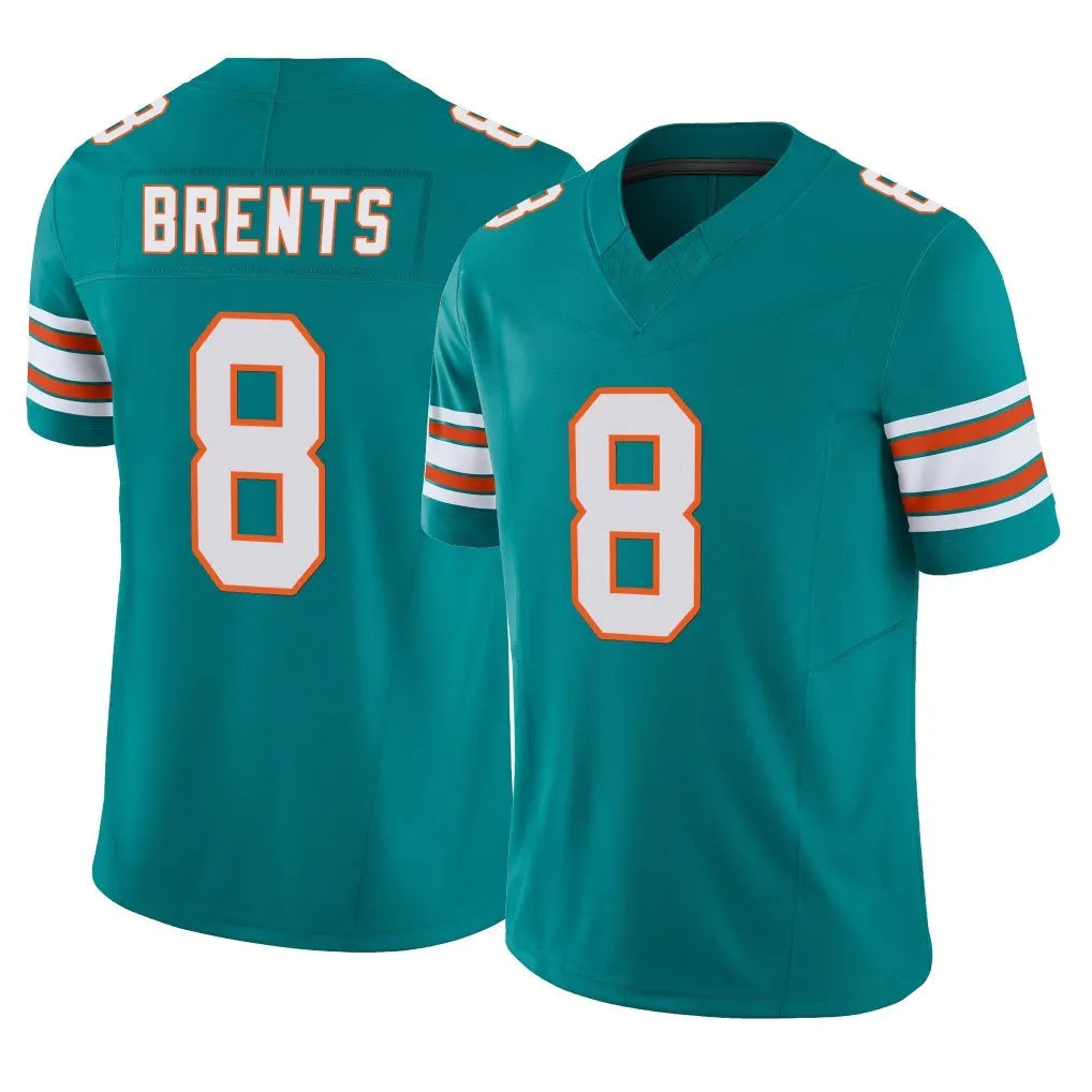 harde M.Dolphins #8 JuJu Brents Player Aqua Limited Alternate Vapor F.U.S.E. Home Game Stitched Jerseys
