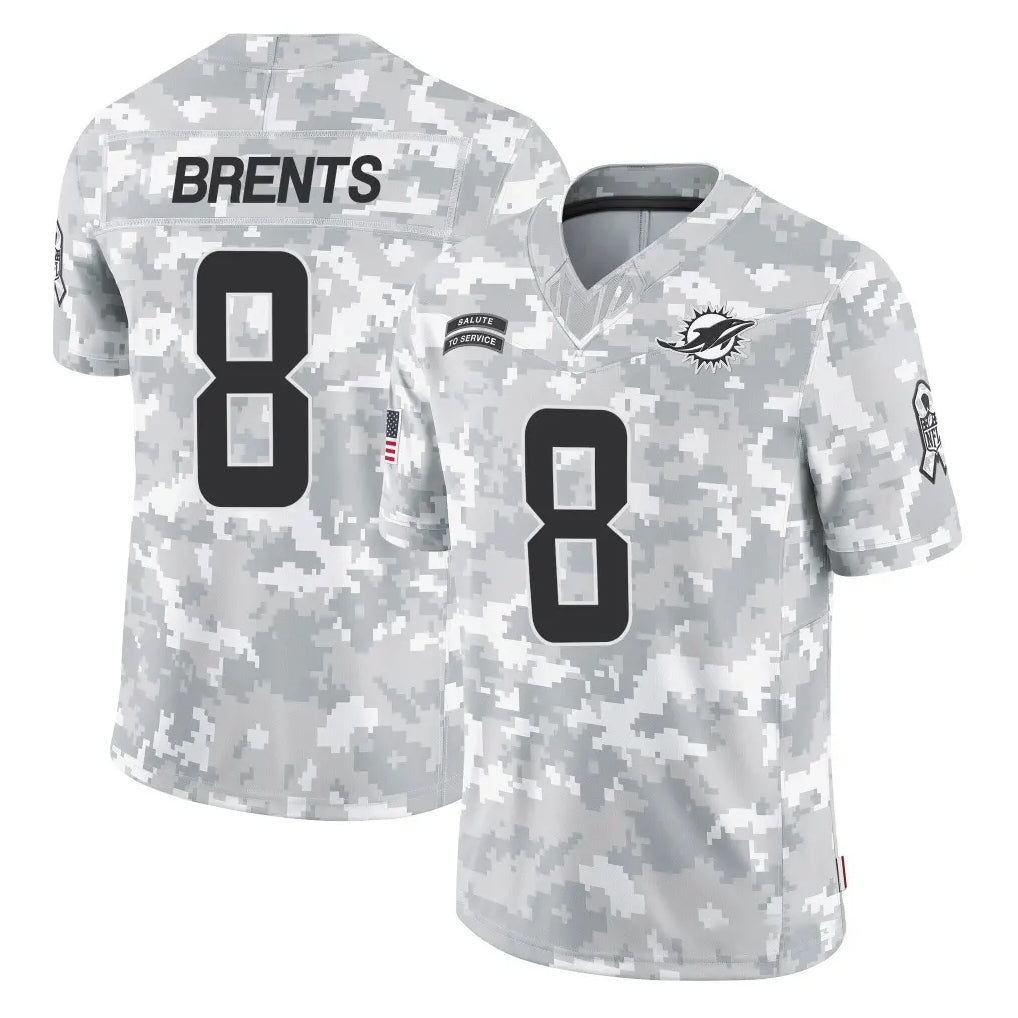 harde M.Dolphins #8 JuJu Brents Player Arctic Camo Salute To Service Limited Game Stitched Jerseys
