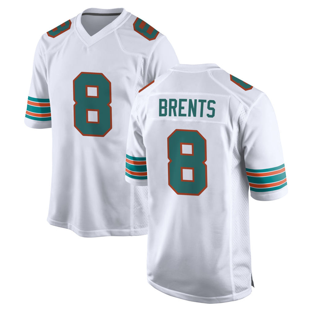 harde M.Dolphins #8 JuJu Brents Player White Limited Home Game Stitched Jerseys