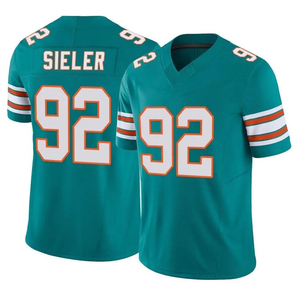 harde M.Dolphins #92 Zach Sieler Player Aqua Limited Alternate Vapor F.U.S.E. Home Game Stitched Jerseys