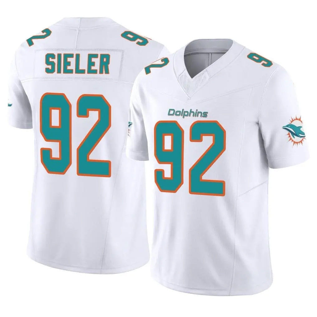 harde M.Dolphins #92 Zach Sieler Player White Limited Vapor F.U.S.E. Home Game Stitched Jerseys