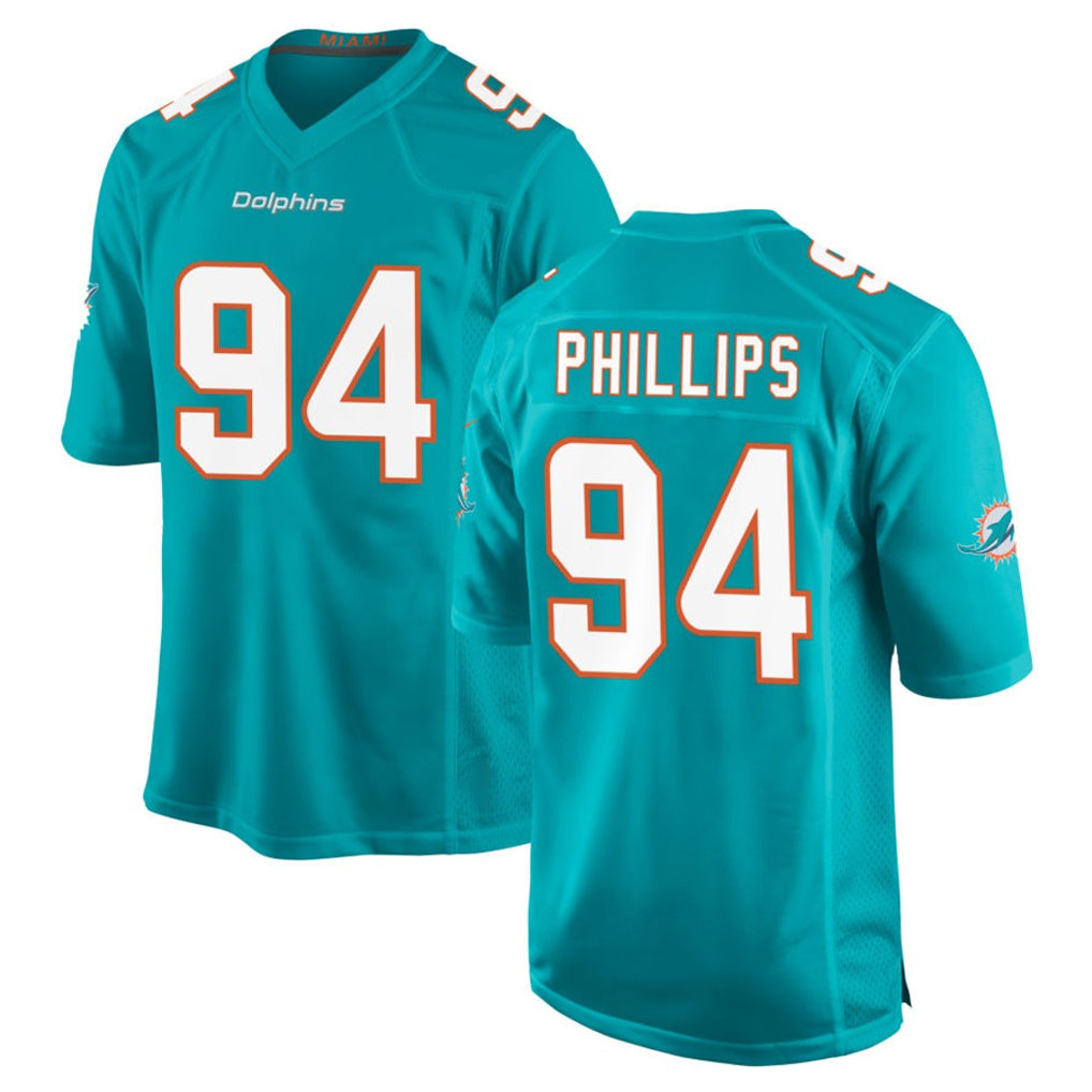 harde M.Dolphins #94 Jordan Phillips Player Aqua Home Game Stitched Jerseys