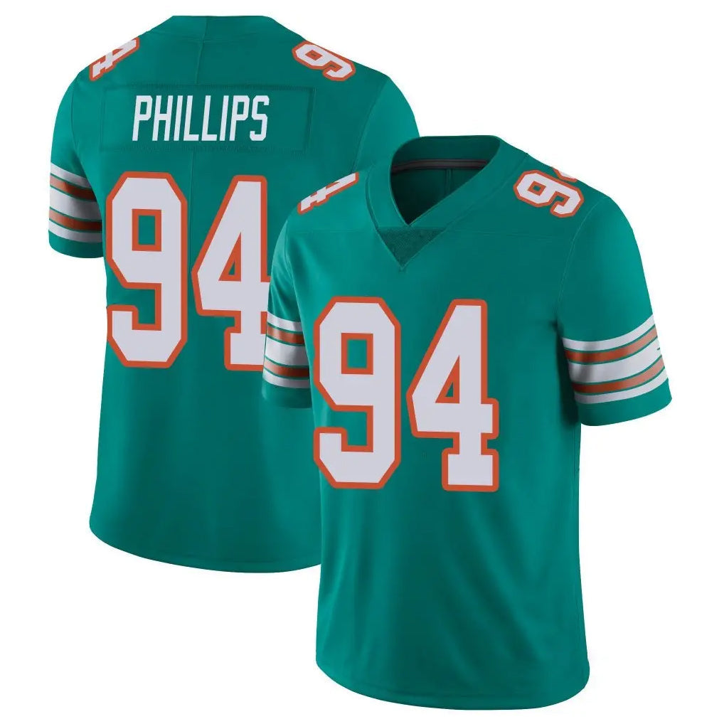 harde M.Dolphins #94 Jordan Phillips Player Aqua Limited Alternate Vapor Untouchable Home Game Stitched Jerseys