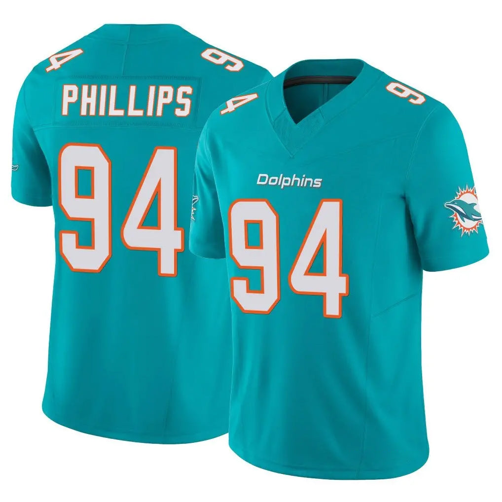 harde M.Dolphins #94 Jordan Phillips Player Aqua Limited Vapor F.U.S.E. Home Game Stitched Jerseys