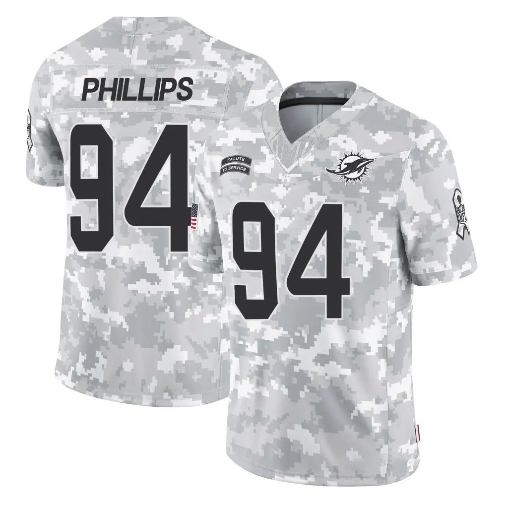 harde M.Dolphins #94 Jordan Phillips Player Arctic Camo Salute To Service Limited Game Stitched Jerseys