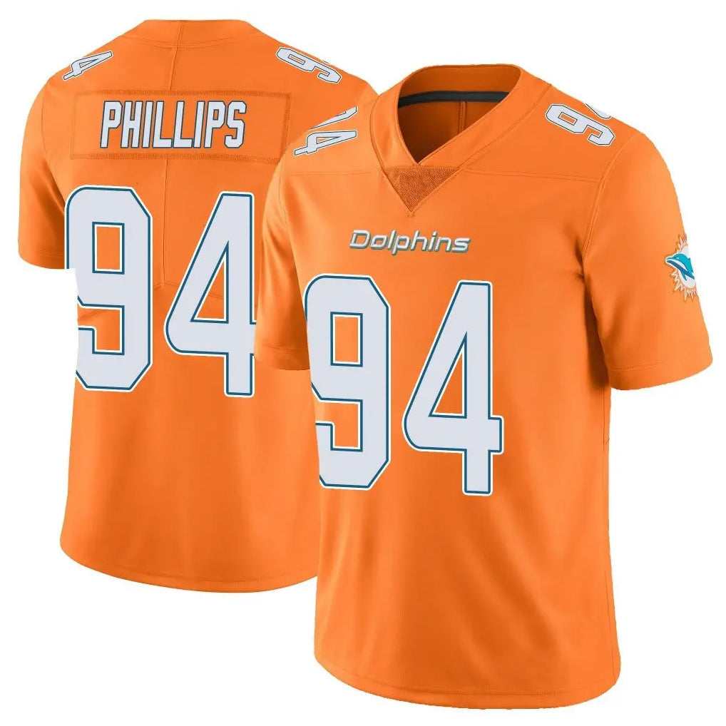 harde M.Dolphins #94 Jordan Phillips Player Orange Limited Home Game Stitched Jerseys