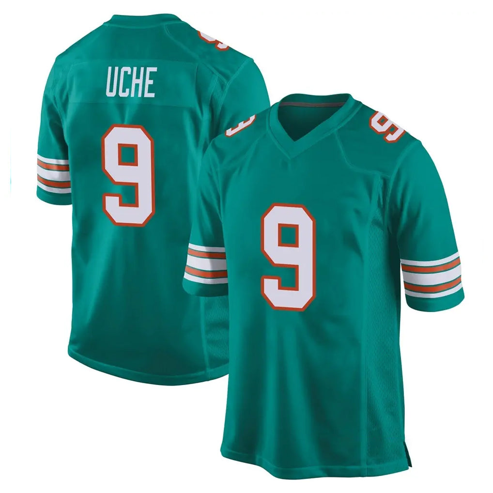 harde M.Dolphins #9 Joshua Uche Player Aqua Alternate Home Game Stitched Jerseys