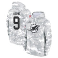 harde M.Dolphins #9 Joshua Uche Player Arctic Camo Salute to Service Hoodies Limited Game Stitched Jerseys