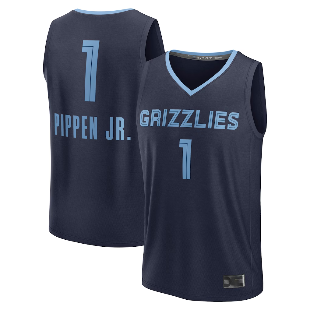 harde M.Grizzlies #1 Scotty Pippen Jr. Navy Fast Break Replica Player Stitched Jerseys- Icon Edition
