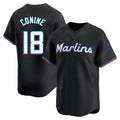 harde M.Marlins #18 Griffin Conine Player Black Home Limited Stitched Jerseys