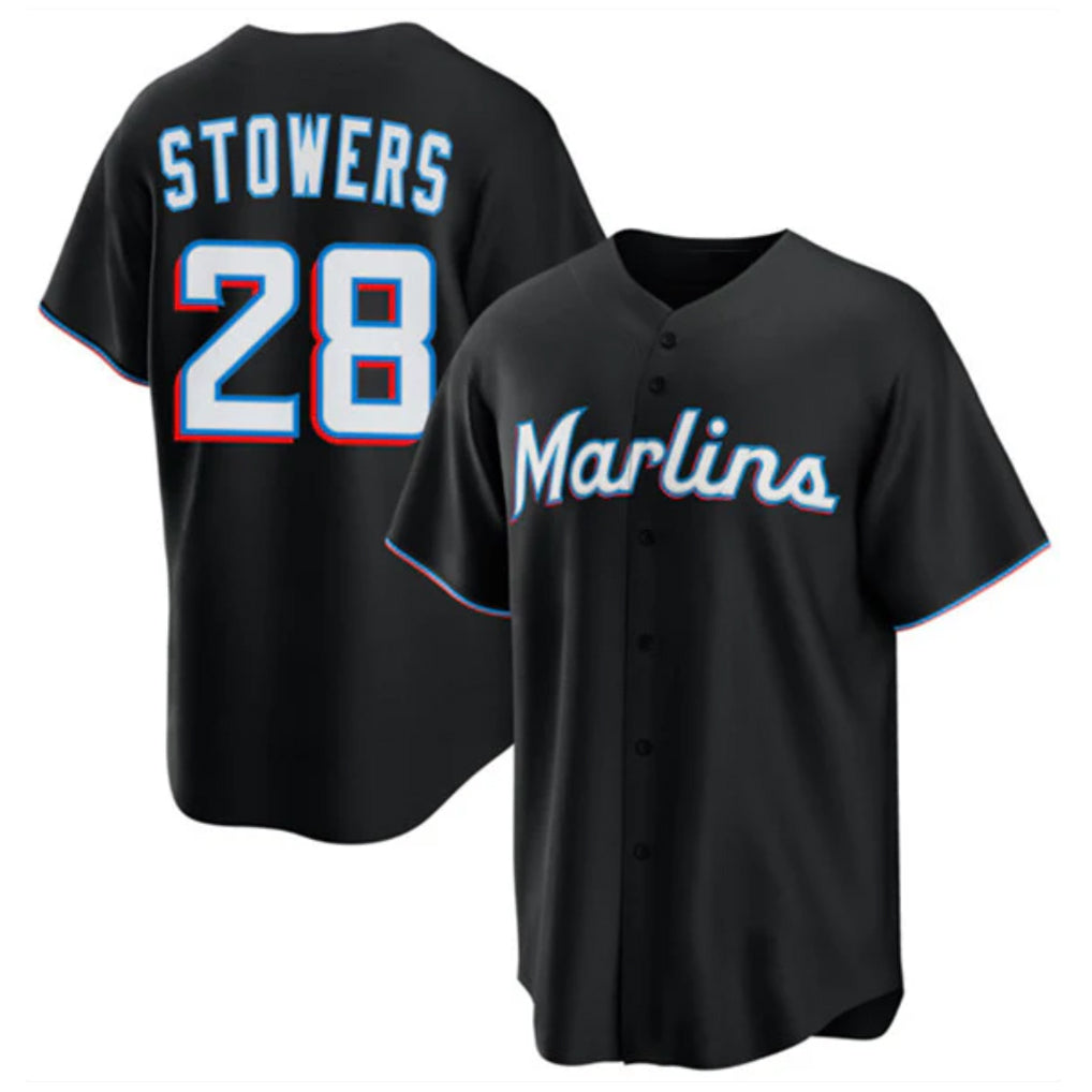 harde M.Marlins #28 Kyle Stowers Player Black  Home Game Stitched Jerseys
