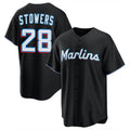 harde M.Marlins #28 Kyle Stowers Player Black  Home Game Stitched Jerseys