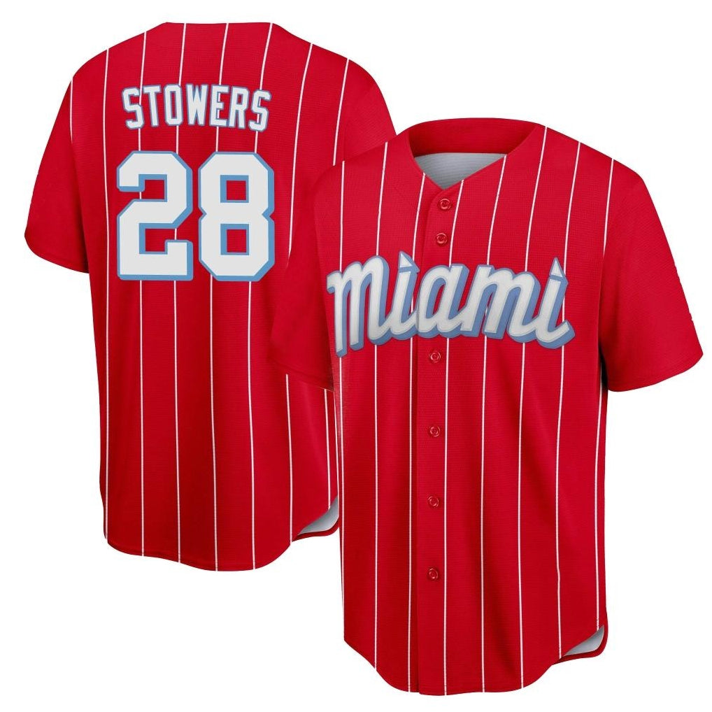 harde M.Marlins #28 Kyle Stowers Player Red City Connect Home Game Stitched Jerseys